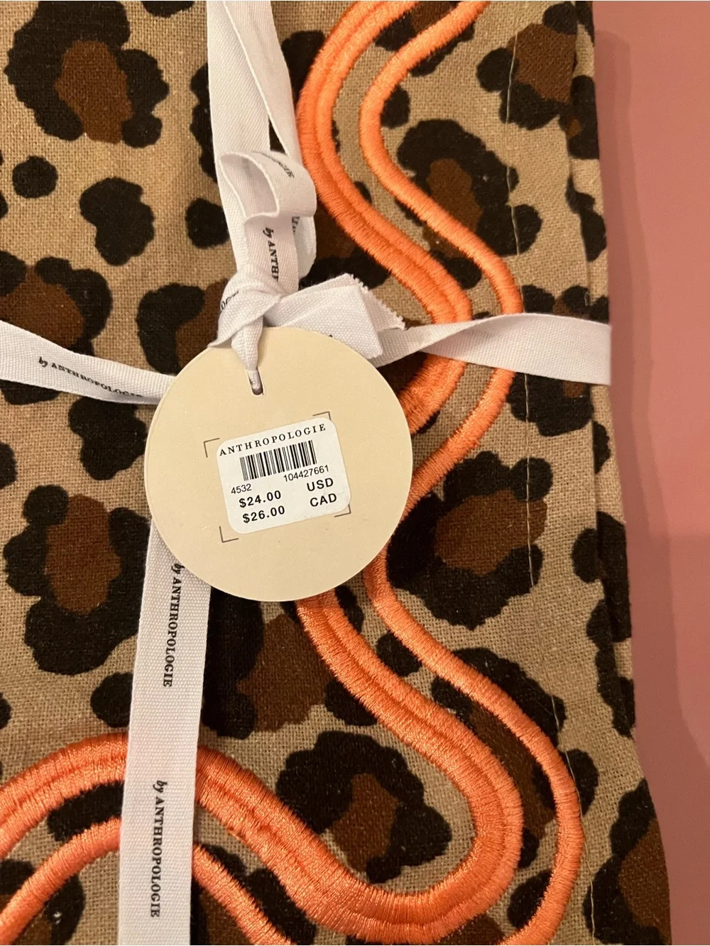Anthropologie Madeline Napkins, Set of 2, Animal Print